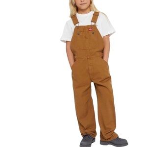 Dickies Brown Bib Overalls Kids 10/12 (M) Workwear Style